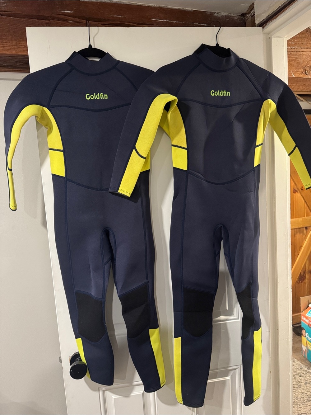 Goldfin Navy + Neon Yellow Full Wetsuits
